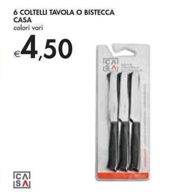 Bennet 6 COLTELLI TAVOLA O BISTECCA CASA colori vari offerta