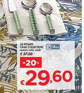 Bennet 24 POSATE CASA COLLECTION manico vichy verde offerta