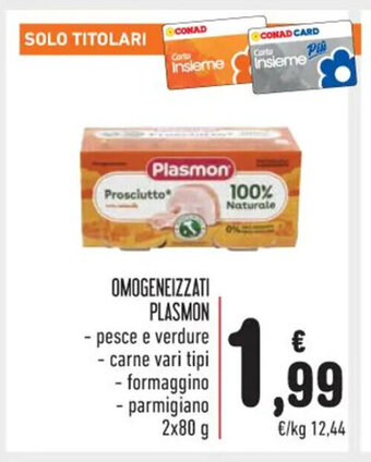 Spazio Conad OMOGENEIZZATI PLASMON 2 x 80 g offerta
