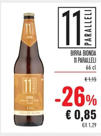 Spazio Conad BIRRA BIONDA 11 PARALLELI 66 cl offerta