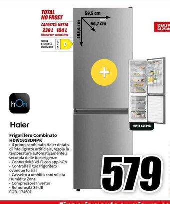 MediaWorld Haier Frigorifero Combinato HDW1618DNPK offerta