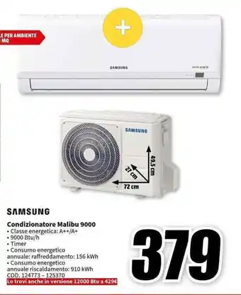 MediaWorld SAMSUNG Condizionatore Malibu 9000 offerta