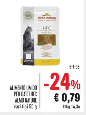 Spazio Conad ALIMENTO UMIDO PER GATTI HFC ALMO NATURE vari tipi 55 g offerta