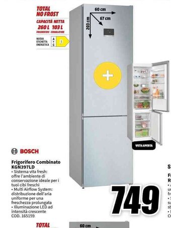 MediaWorld BOSCH Frigorifero Combinato KGN397LD offerta