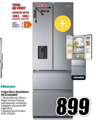 MediaWorld Hisense Frigorifero Multidoor RF632N4WIF offerta