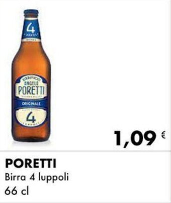 Iper Tosano PORETTI Birra 4 luppoli 66 cl offerta