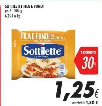 Coop Mondelez - Sottilette Le Originali Fila E Fondi Alla Mozzarella offerta