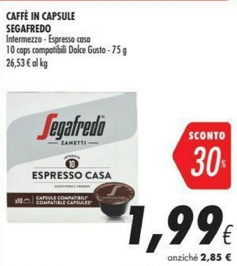 Coop Segafredo Caffè In Capsule offerta
