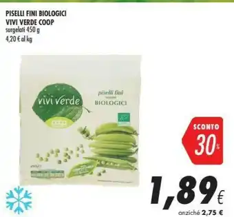 Coop Vivi Verde Coop Piselli Fini Biologici Surgelati offerta