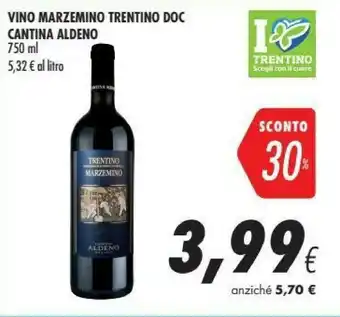 Coop Cantina Aldeno Vino Marzemino Trentino Doc offerta
