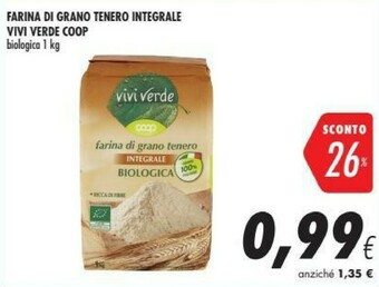 Coop Vivi Verde Coop - Farina Di Grano Tenero Tipo "00" Biologica 1000 G(ml) offerta