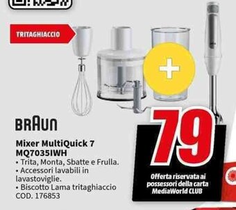 MediaWorld BRAUN Mixer MultiQuick 7 MQ7035IWH offerta