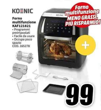 MediaWorld KOENIC Forno multifunzione KAF121821 offerta