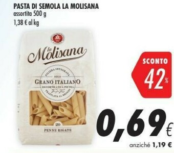 Coop La Molisana Penne Rigate 20 500 G(ml) offerta