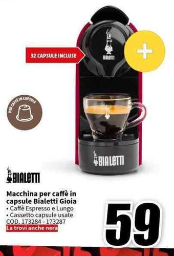 MediaWorld BIALETTI Macchina per caffè in capsule Bialetti Gioia offerta