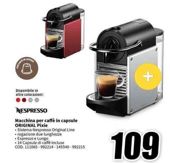 MediaWorld NESPRESSO Macchina per caffè in capsule ORIGINAL Pixie offerta