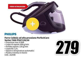 MediaWorld PHILIPS Ferro Caldaia ad alta pressione PerfectCare Series 7000 PSG7150/30 offerta