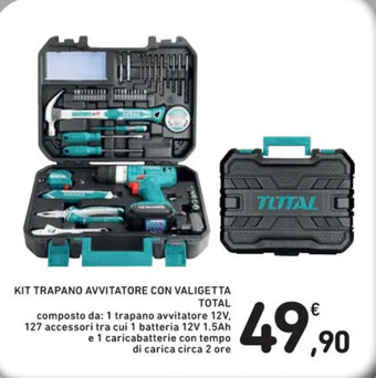 Spazio Conad KIT TRAPANO AVVITATORE CON VALIGETTA TOTAL offerta