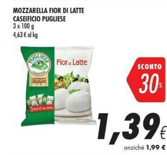 Coop Caseificio Pugliese Mozzarella Fior Di Latte offerta