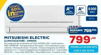 Euronics Mitsubishi Climatizzatori AP9000 offerta