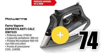 MediaWorld Rowenta Ferro Vapore EXPERTIS ANTI-CALC DW7025 offerta