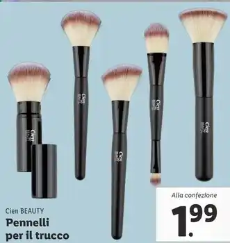 Lidl Cien beauty pennelli per il trucco offerta