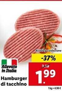Lidl Hamburger di tacchino offerta