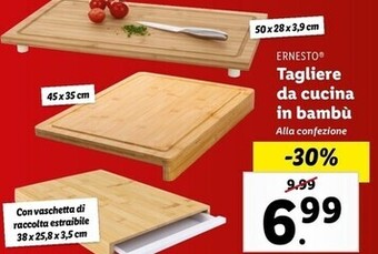 Lidl Ernesto tagliere da cucina in bambù offerta