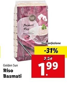 Lidl Golden sun riso basmati offerta