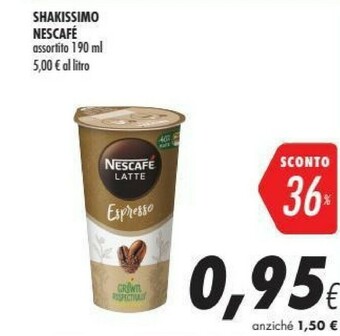 Coop Nestlè Nestlé - Nescafé Shakissimo Cappuccino Zero 190 G(ml) offerta