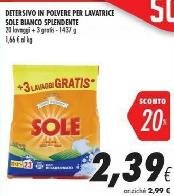 Coop Sole Detersivo In Polvere Per Lavatrice offerta