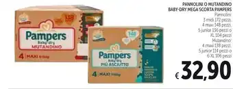 Spazio Conad Pampers pannolini o mutandino baby-dry mega scorta offerta