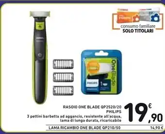 Spazio Conad Philips rasoio one blade qp2520/20 offerta