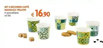 Galassia Set 6 Bicchieri Caffè Maiolica Yellow offerta
