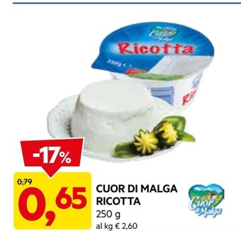 DPiù Cuor di malga ricotta offerta