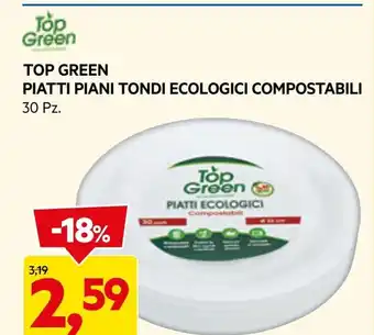 DPiù Top green piatti piani tondi ecologici compostabili offerta