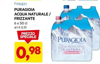 DPiù Puragioia acqua naturale / frizzante offerta