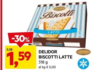 DPiù Delidor biscotti latte offerta