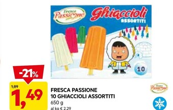 DPiù Fresca passione 10 ghiaccioli assortiti offerta
