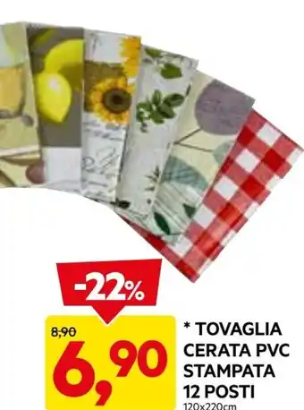 DPiù Tovaglia cerata pvc stampata 12 posti offerta