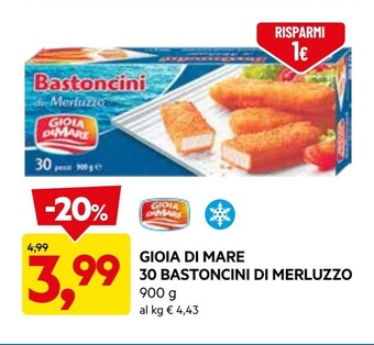 DPiù Gioia di mare 30 bastoncini di merluzzo offerta