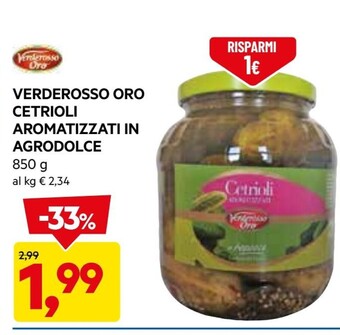 Verderosso oro cetrioli aromatizzati in agrodolce