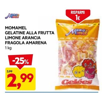 DPiù Momamel - gelatine alla frutta limone arancia fragola amarena offerta