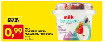 DPiù Milk benessere intero muesli e frutti di bosco offerta