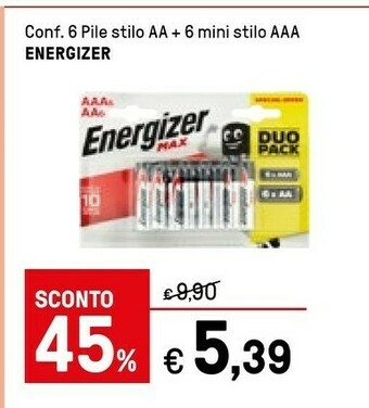 Iper La Grande Energizer 6 Pile Stilo MAX offerta