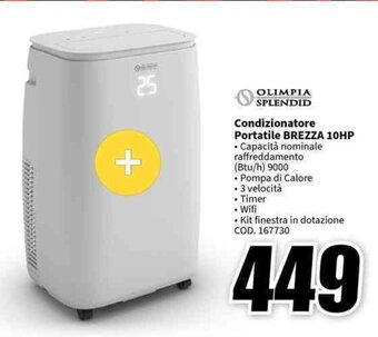 MediaWorld OLIMPIA SPLENDID Condizionatore Portatile BREZZA 10HP offerta