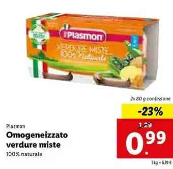 Lidl Plasmon Omogeneizzato Verdure Miste offerta
