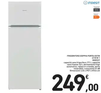 FRIGORIFERO DOPPIA PORTA 155TM 4110 W 1 INDESIT capacità vano frigorifero 171 l, L54 x P57 x H144 cm