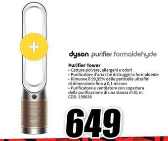 MediaWorld dyson purifier formaldehyde Purifier Tower offerta