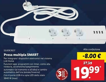 Lidl Silvercrest Presa Multipla Smart offerta